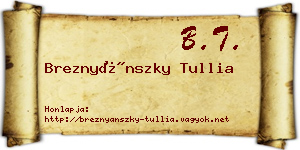 Breznyánszky Tullia névjegykártya